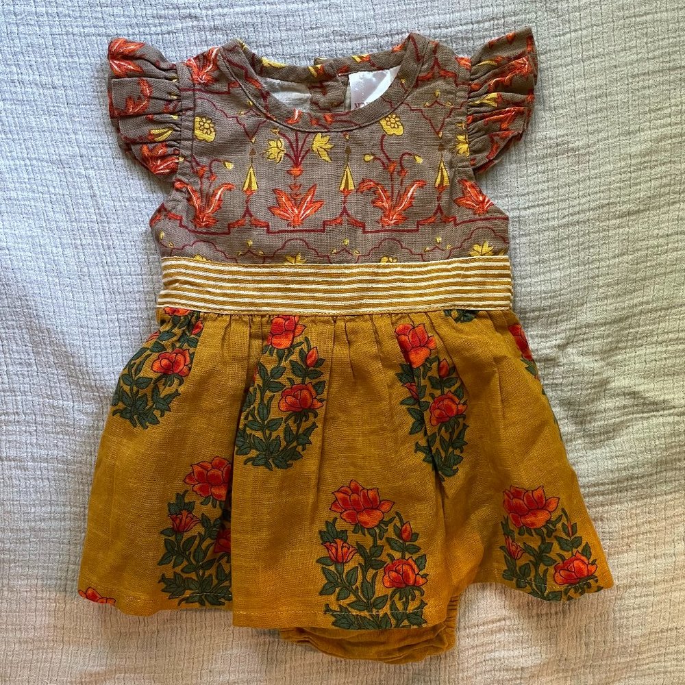 Infant Fall Dress  |  Orange and Gray
